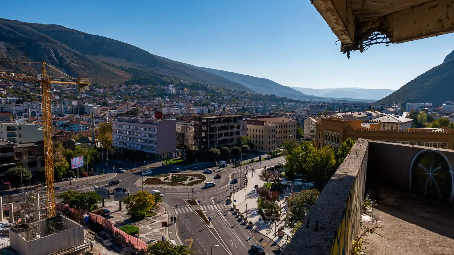 kruhový objezd v centrum města