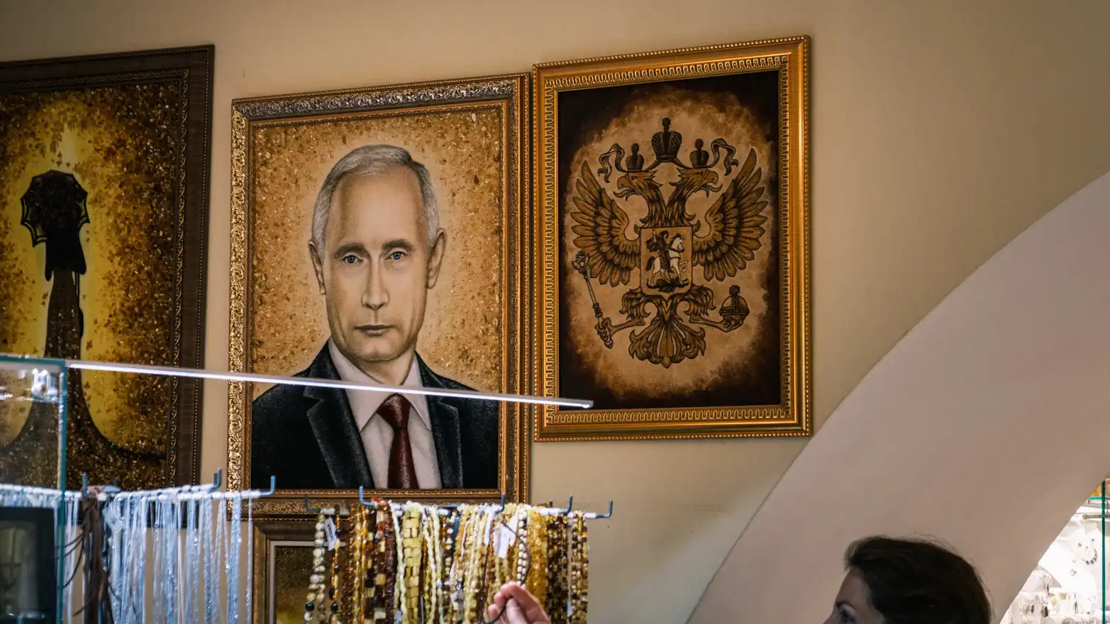 putinův portrét ve stylu světské ikony